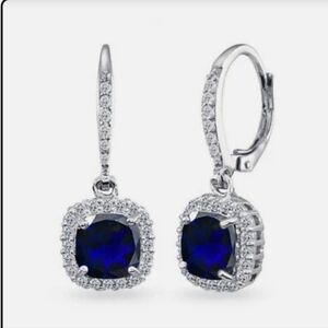 Cushion Cut Sapphire Earrings